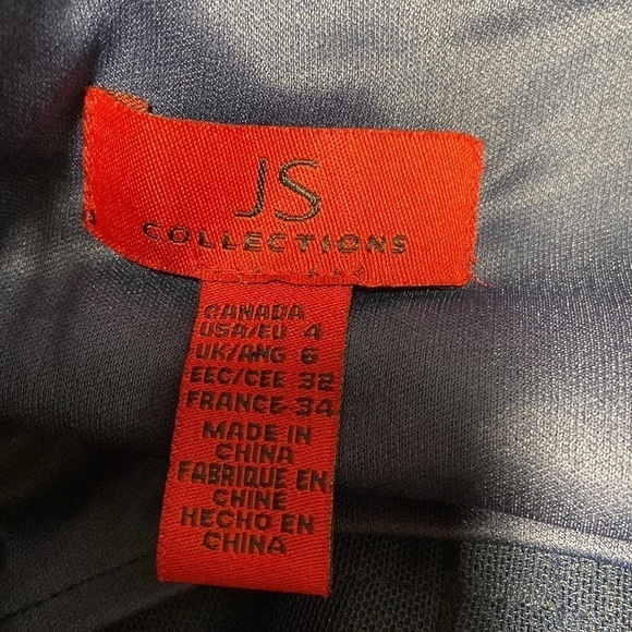 JS Collections Tiered Bandage Satin Fit Flare Spaghetti Strap Midi Dress - Picture 7 of 16